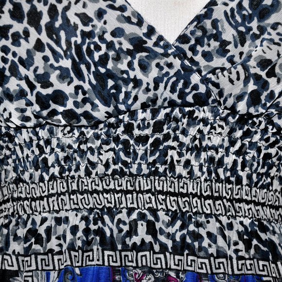 She's Cool Gray Blue & White Spaghetti Strap Maxi Dress Size S - Picture 8 of 8